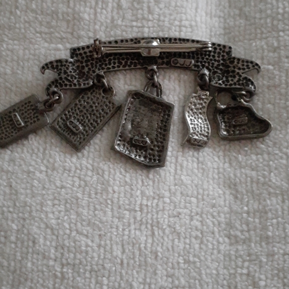 Vintage signed JJ pewter pin 'Born to Shop'. - Picture 7 of 7